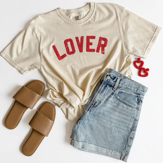 Valentines Lover Tee - Ivory-
