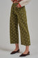Mid Rise Polka Dot Wide Leg Pant - Olive