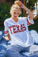 'Texas' Print V-Neck Football Tee