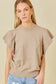 Ruffle Sleeve Basic Light Knit Top