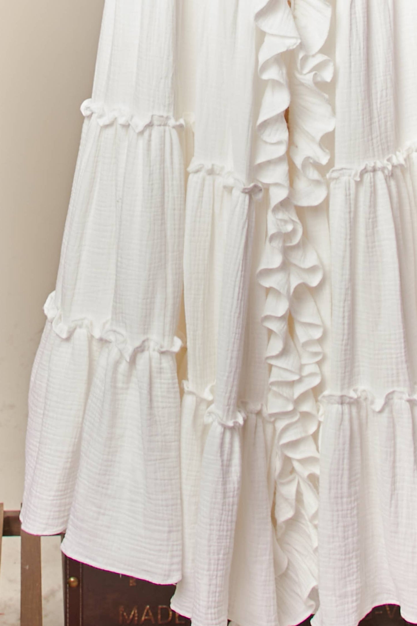 Romantic Checker Ruffle Cardigan