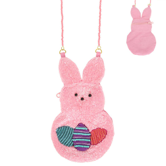 Easter Bunny Beaded Crossbody Bag