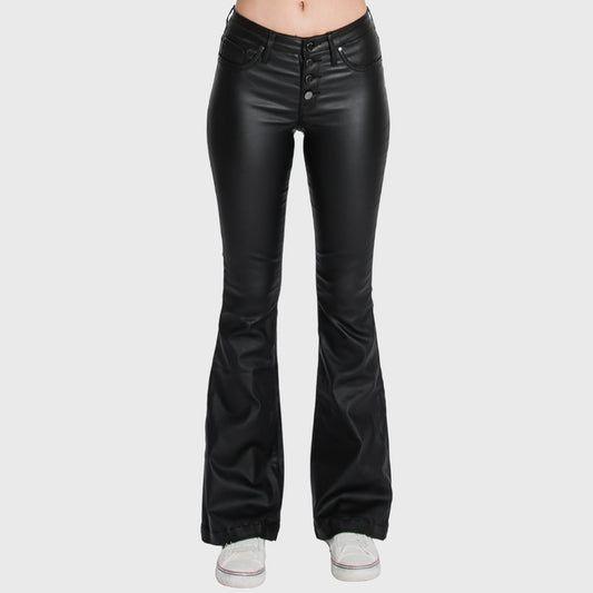 Petite High Rise Stretch Black Bootcut Pants