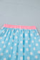 Sky Blue Polka Dot Contrast Edge Casual Short Set