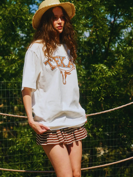 Vintage-Inspired College Graphic TEXAS Tee