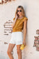 Turmeric Boxy Neckline Short Sleeve Top