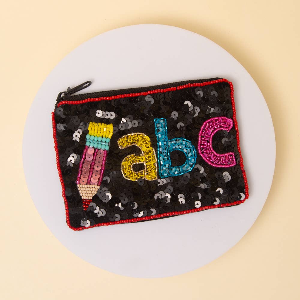 ABC Beaded Embroidered Coin Bag