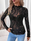 Velvet Paisley Print Mesh Top