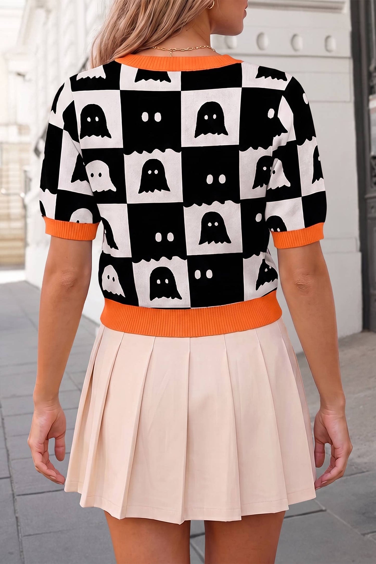 Halloween Ghost Knit Sweater