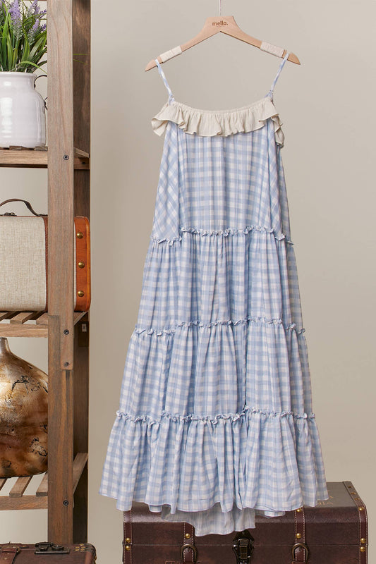 Romantic Checker Ruffle Cardigan