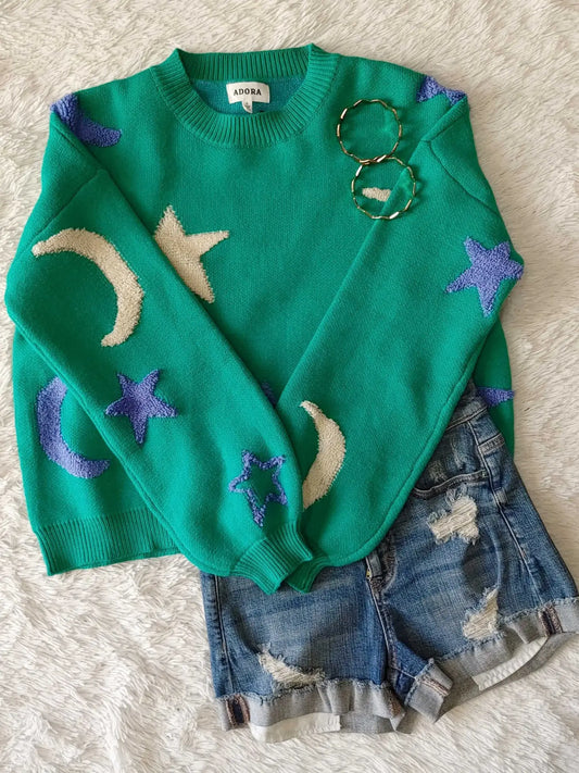 Fluffy Star & Moon Sweater