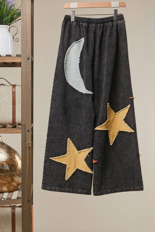 Washed Sun & Star Wide Pants