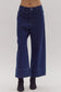 Mid Rise Wide Leg Ankle Pant - Denim