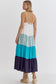 Aqua Color Block Sleeveless Midi - Blues