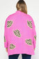 Plus Size Cowboy Hat Mock Long Sleeve Sweater - Pink