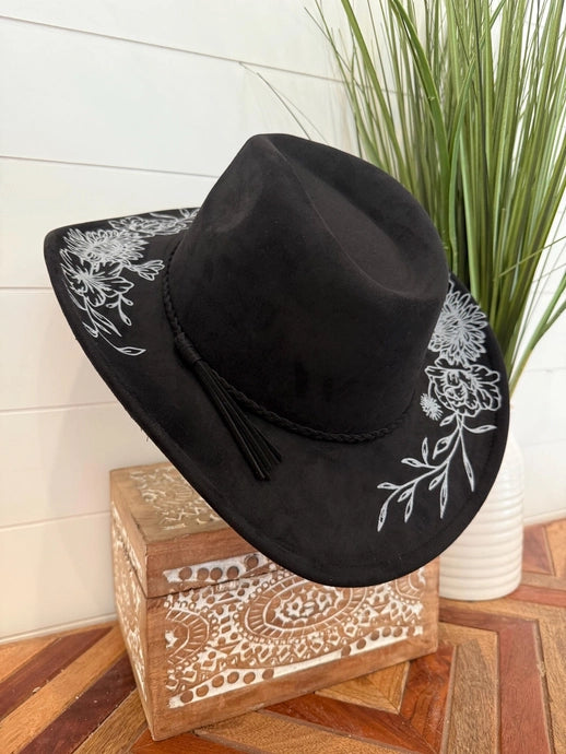 Black Floral Print Cowgirl