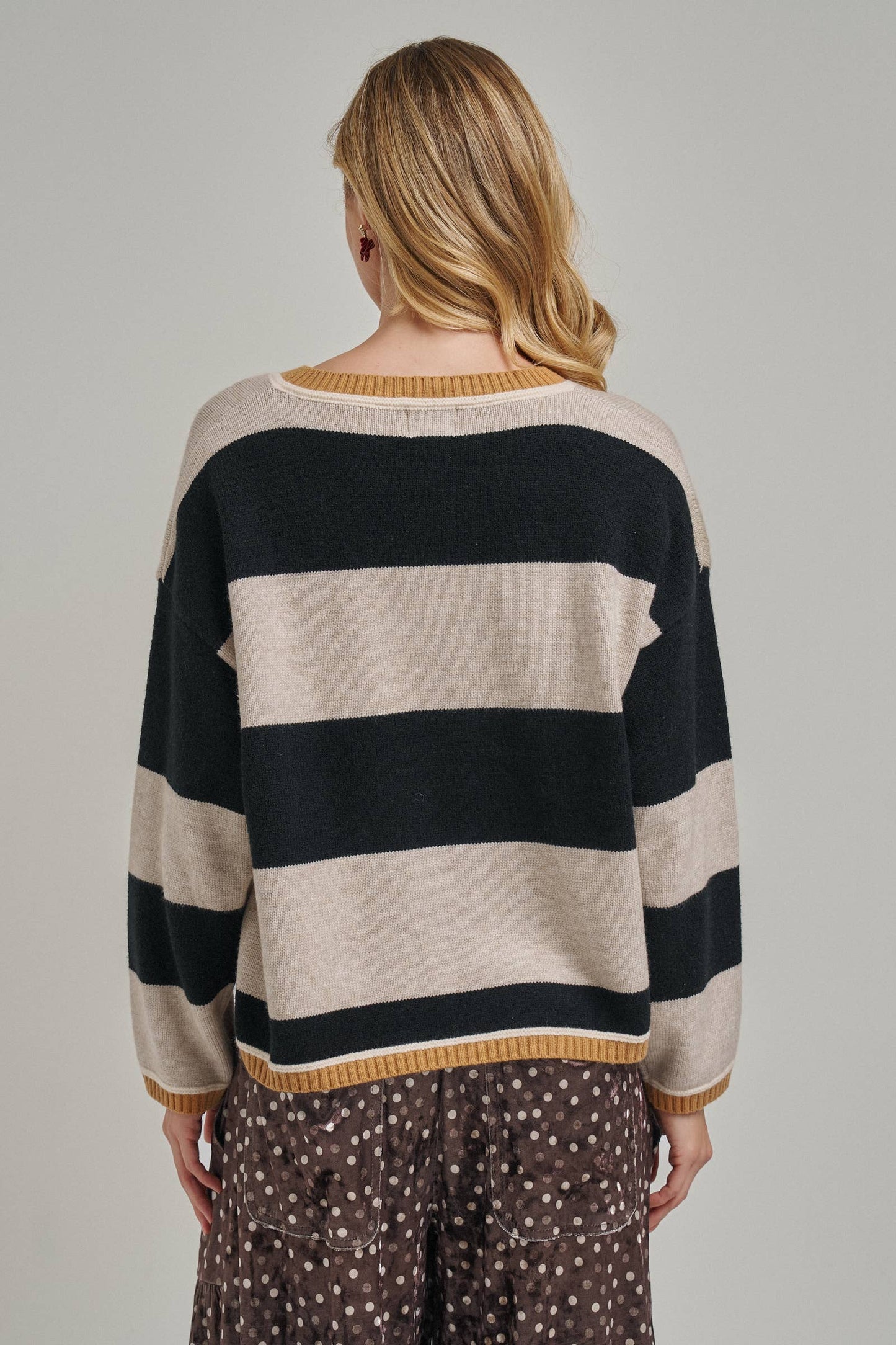 Everyday Cozy Fall Cardigan - Wide Stripe