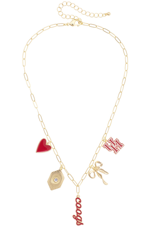 Houston Cougars Paper Clip Charm Collector Necklace