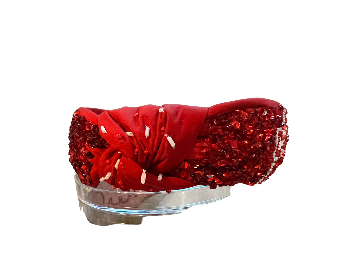 U of H Red Sequin Knotted Headband no