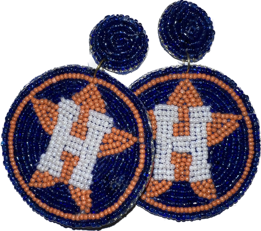 Astros Beaded Round Earrings