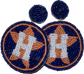 Astros Beaded Round Earrings