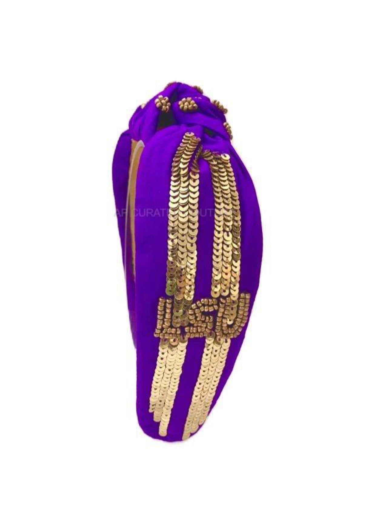 LSU Purple Gold Knotted Headband