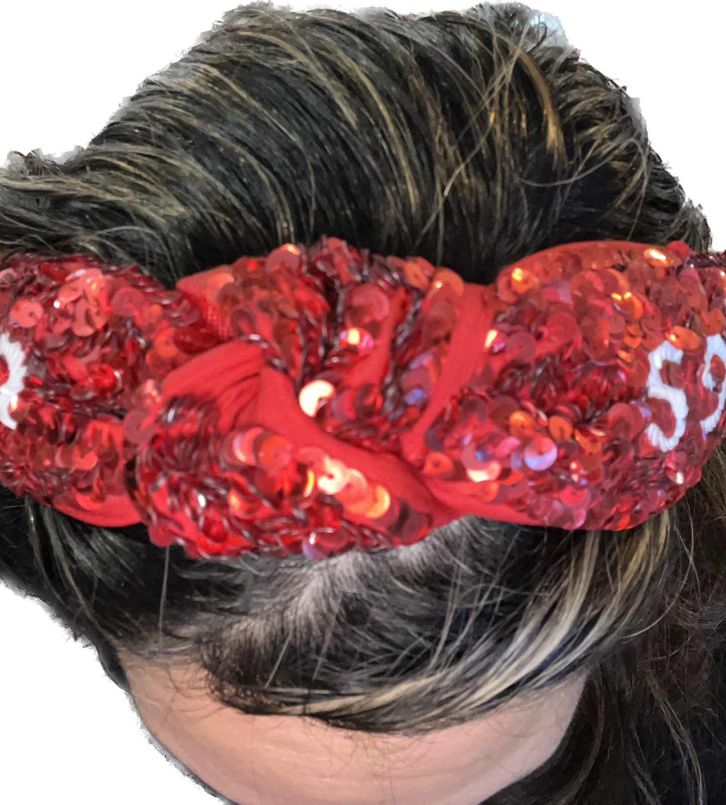 U of H Red Sequin Knotted Headband no