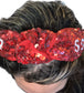 U of H Red Sequin Knotted Headband no